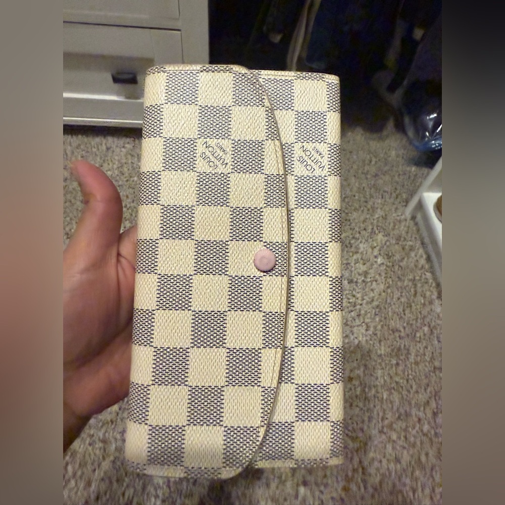 Louis Vuitton Sarah Wallet Damier Azur Rose